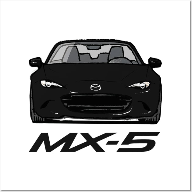 MX5 Miata ND Black Wall Art by Woreth